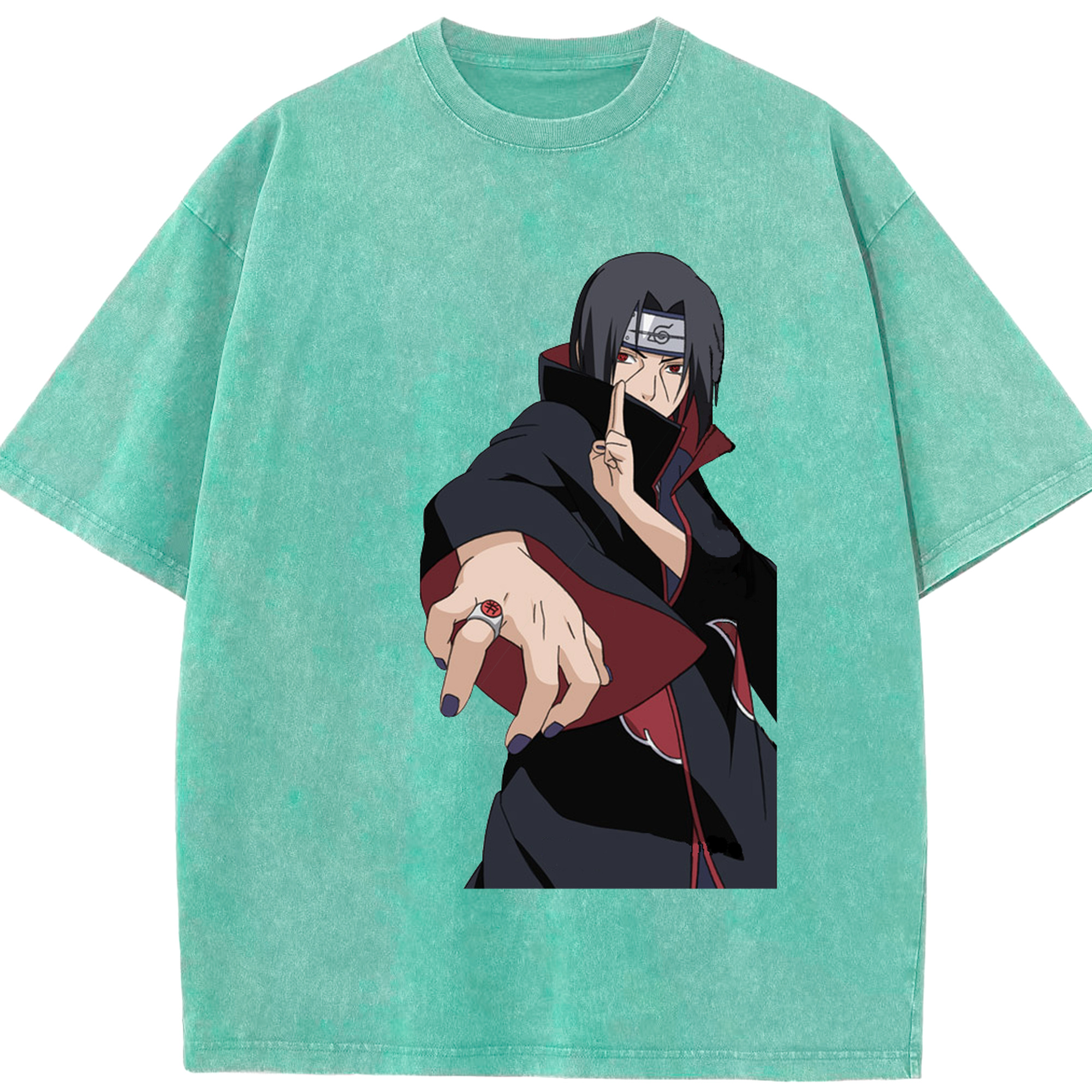 （画像用） NARUTO -ナルト- うちは イタチ Uchiha Itachi 綿100% ヴィンテージ風 半袖Tシャツ（フロントプリント）